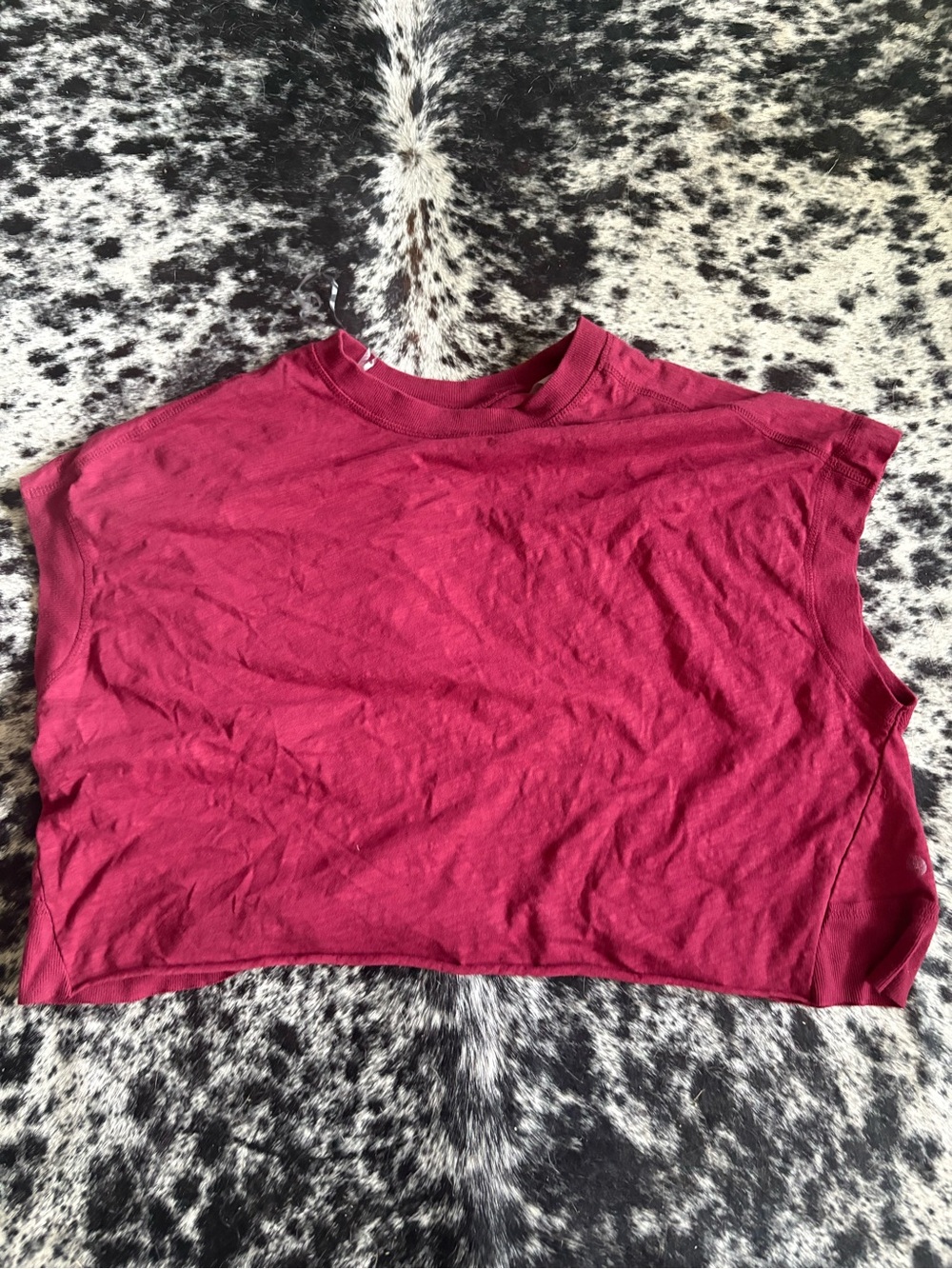 Women's Sleeveless Boxy Crop Top - Burgundy